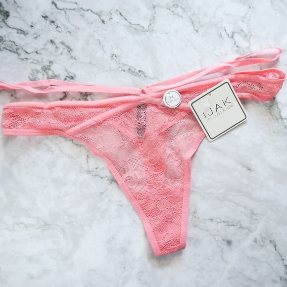 Sexy Pink Lace Thong - Picture 1 of 4